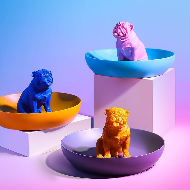 Shop 0 Creative Multi Use Color Bulldog Statue With Storage Tray Resin Dog Figurine Home Office Bar Store Decoration Ornament Crafts Mademoiselle Home Decor