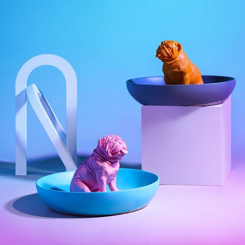 Shop 0 Creative Multi Use Color Bulldog Statue With Storage Tray Resin Dog Figurine Home Office Bar Store Decoration Ornament Crafts Mademoiselle Home Decor