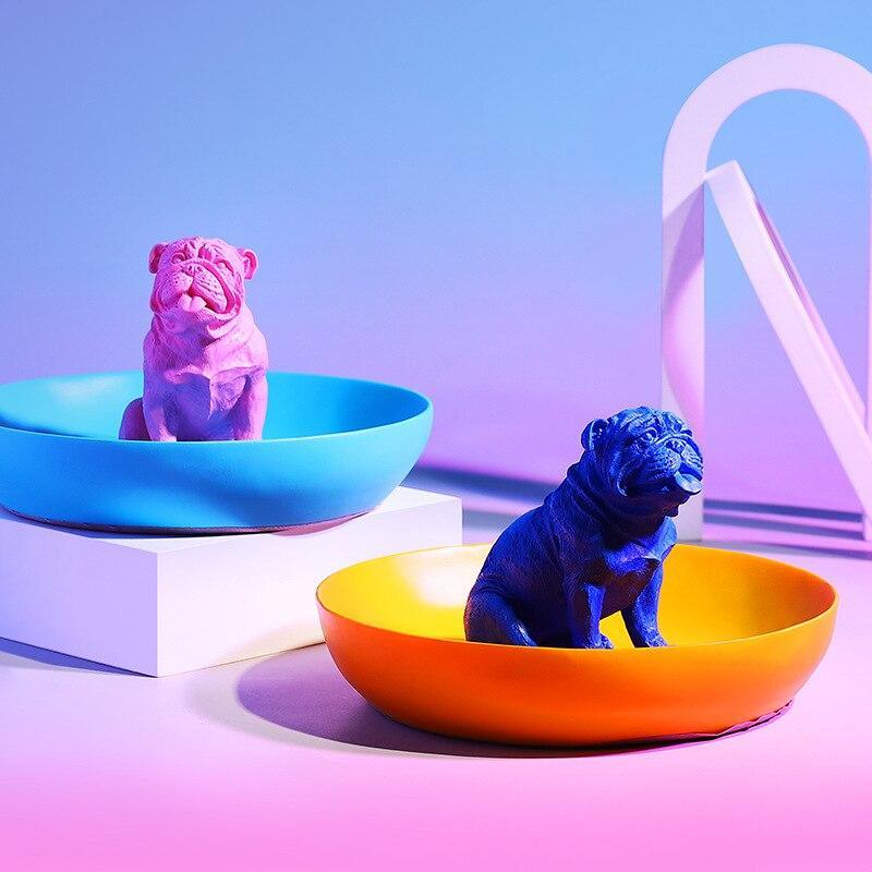 Shop 0 Creative Multi Use Color Bulldog Statue With Storage Tray Resin Dog Figurine Home Office Bar Store Decoration Ornament Crafts Mademoiselle Home Decor