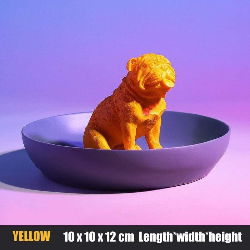 Shop 0 YELLOW Creative Multi Use Color Bulldog Statue With Storage Tray Resin Dog Figurine Home Office Bar Store Decoration Ornament Crafts Mademoiselle Home Decor
