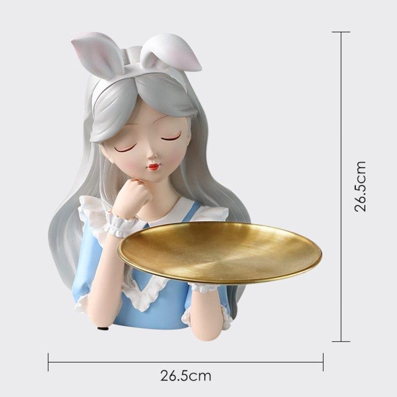 Shop 0 B Tray Long Curly Hair Beauty Girl Storage Tray Ornaments Nordic Light Luxury Living Room TV Cabinet Home Decor Christmas Wedding Gift Mademoiselle Home Decor