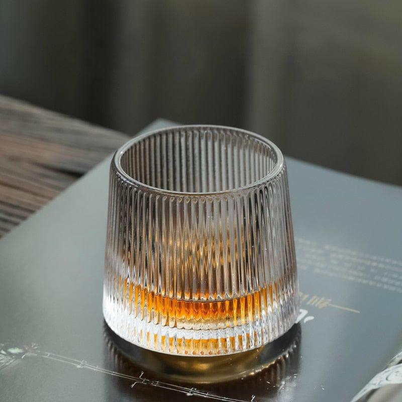 Shop 0 Vertical Stripes / 160ml Novel Creative Thick Crystal Whiskey Tumbler Glass Spinning Tops Design Hammer Glasses Of Wine Spirit XO Brandy Cup Wineglass Mademoiselle Home Decor