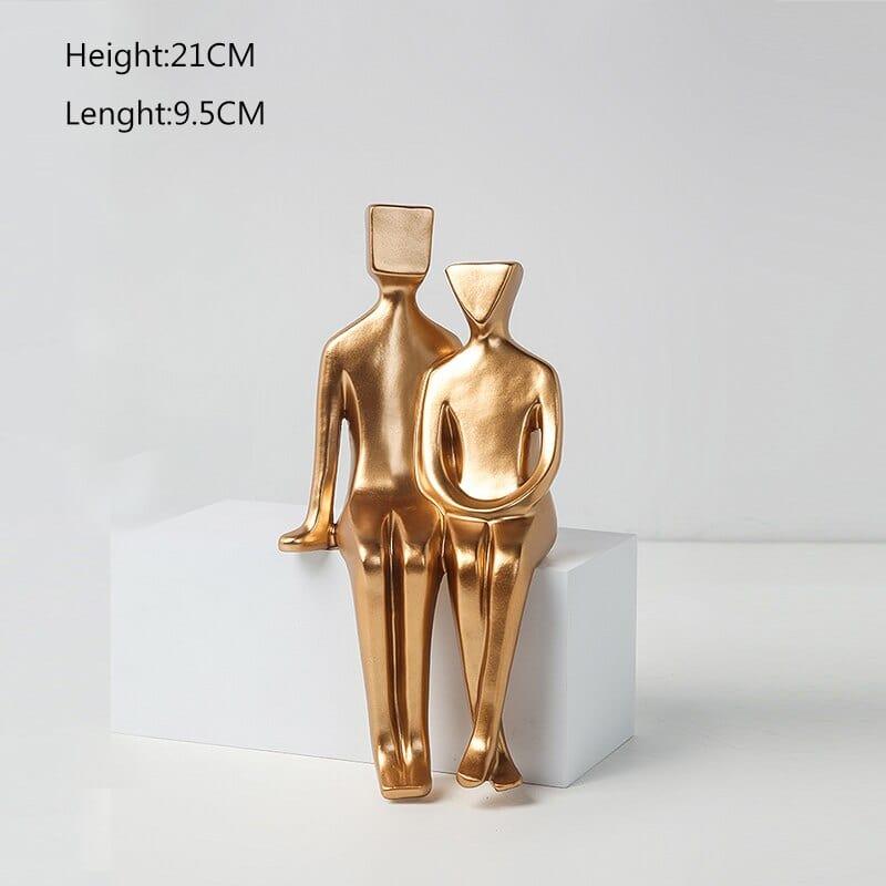 Shop 0 D Height-21cm Nordic Small Golden Figure Resin Statue Decoration Interior Figurine Home Living Room Decor Desk Accessories TV Cabinet Decor Mademoiselle Home Decor