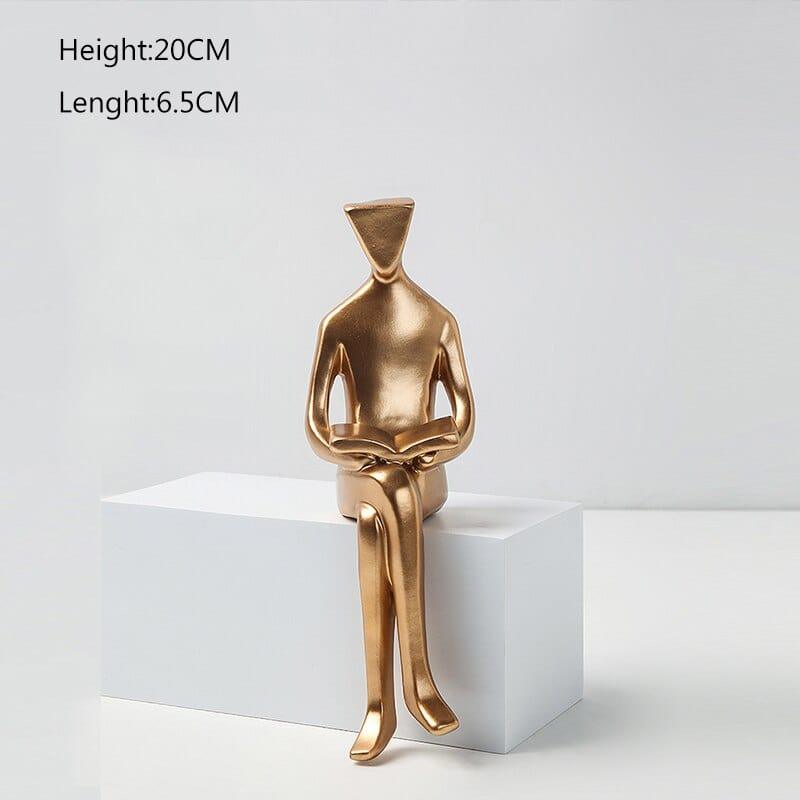 Shop 0 B Height-20cm Nordic Small Golden Figure Resin Statue Decoration Interior Figurine Home Living Room Decor Desk Accessories TV Cabinet Decor Mademoiselle Home Decor