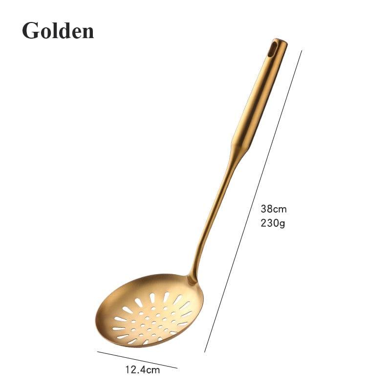 Shop 0 1pcs 5 1-10PCS Stainless Steel CookwarLong Handle Set Gold Cooking Utensils Scoop Spoon Turner Ladle Cooking Tools Kitchen Utensils Set Mademoiselle Home Decor