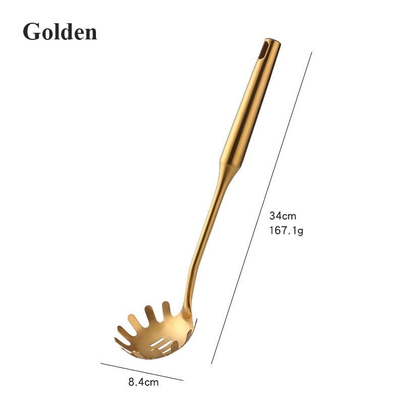 Shop 0 1pcs 9 1-10PCS Stainless Steel CookwarLong Handle Set Gold Cooking Utensils Scoop Spoon Turner Ladle Cooking Tools Kitchen Utensils Set Mademoiselle Home Decor