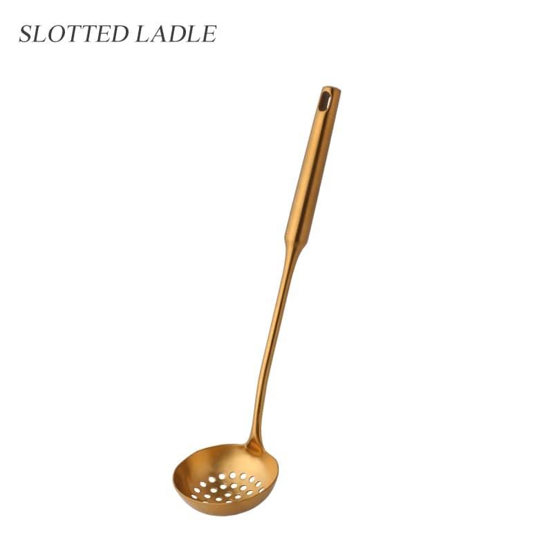 Shop 0 small slotted ladle 1-10PCS Stainless Steel CookwarLong Handle Set Gold Cooking Utensils Scoop Spoon Turner Ladle Cooking Tools Kitchen Utensils Set Mademoiselle Home Decor