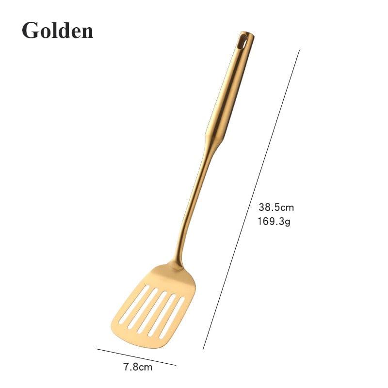 Shop 0 1pcs 6 1-10PCS Stainless Steel CookwarLong Handle Set Gold Cooking Utensils Scoop Spoon Turner Ladle Cooking Tools Kitchen Utensils Set Mademoiselle Home Decor