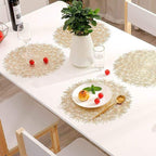 Shop 0 Hollow placemat Restaurant PVC decoration Meal Mat Romantic Anti-hot Dining Table Line Mat Steak Plate Pad 6PCS 4PCS Mademoiselle Home Decor