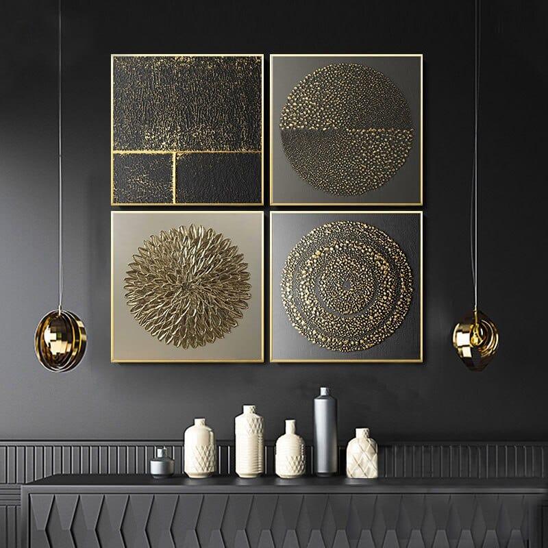 Shop 0 SET1 / 20x20cm 8x8inch Abstract Gold Luxury Posters Canvas Painting Home Decor Wall Art Retro Print Vintage Minimalist Picture for Living Room Decor Mademoiselle Home Decor