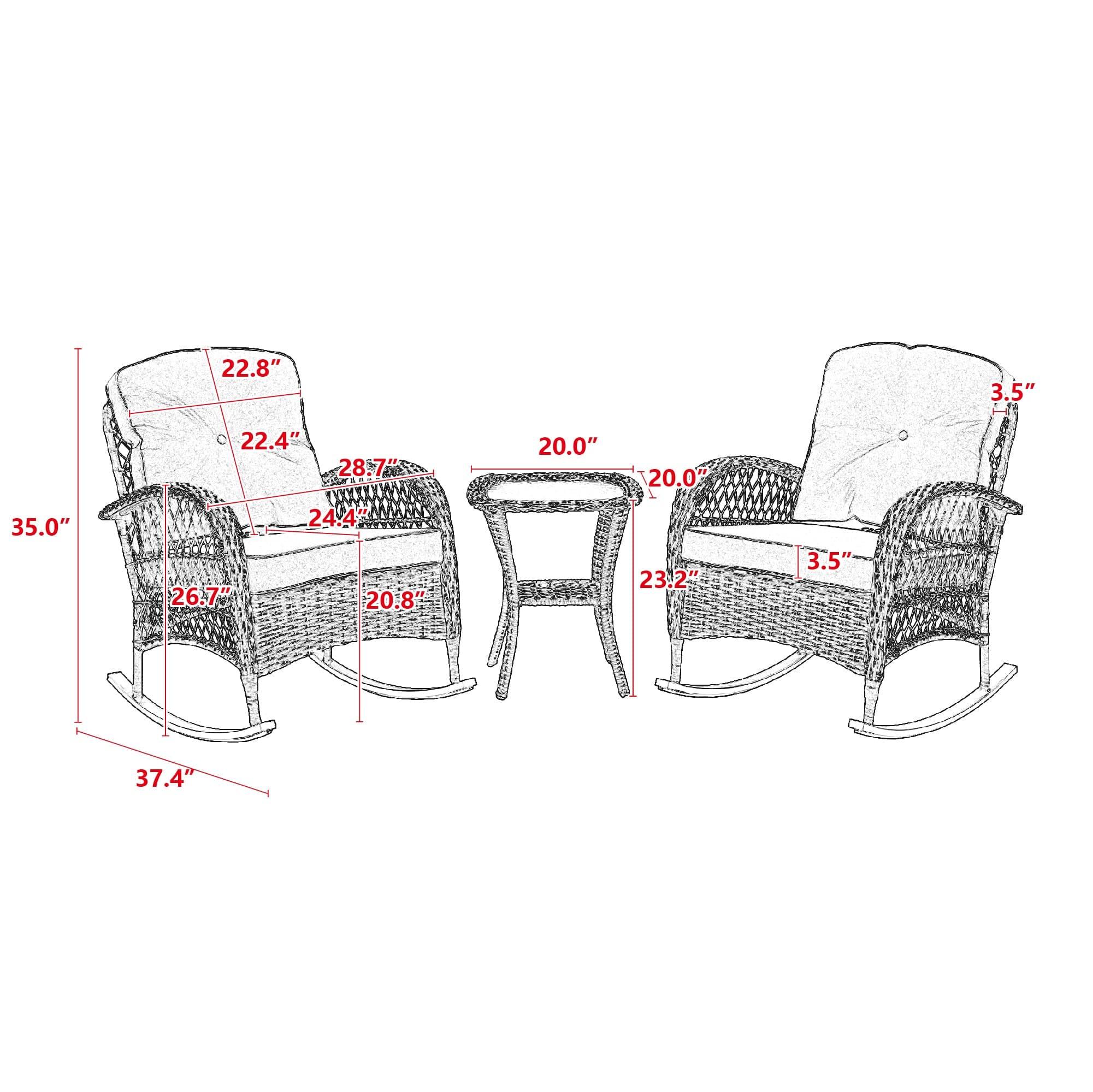 Shop Meteora Rocking Chair Set Mademoiselle Home Decor