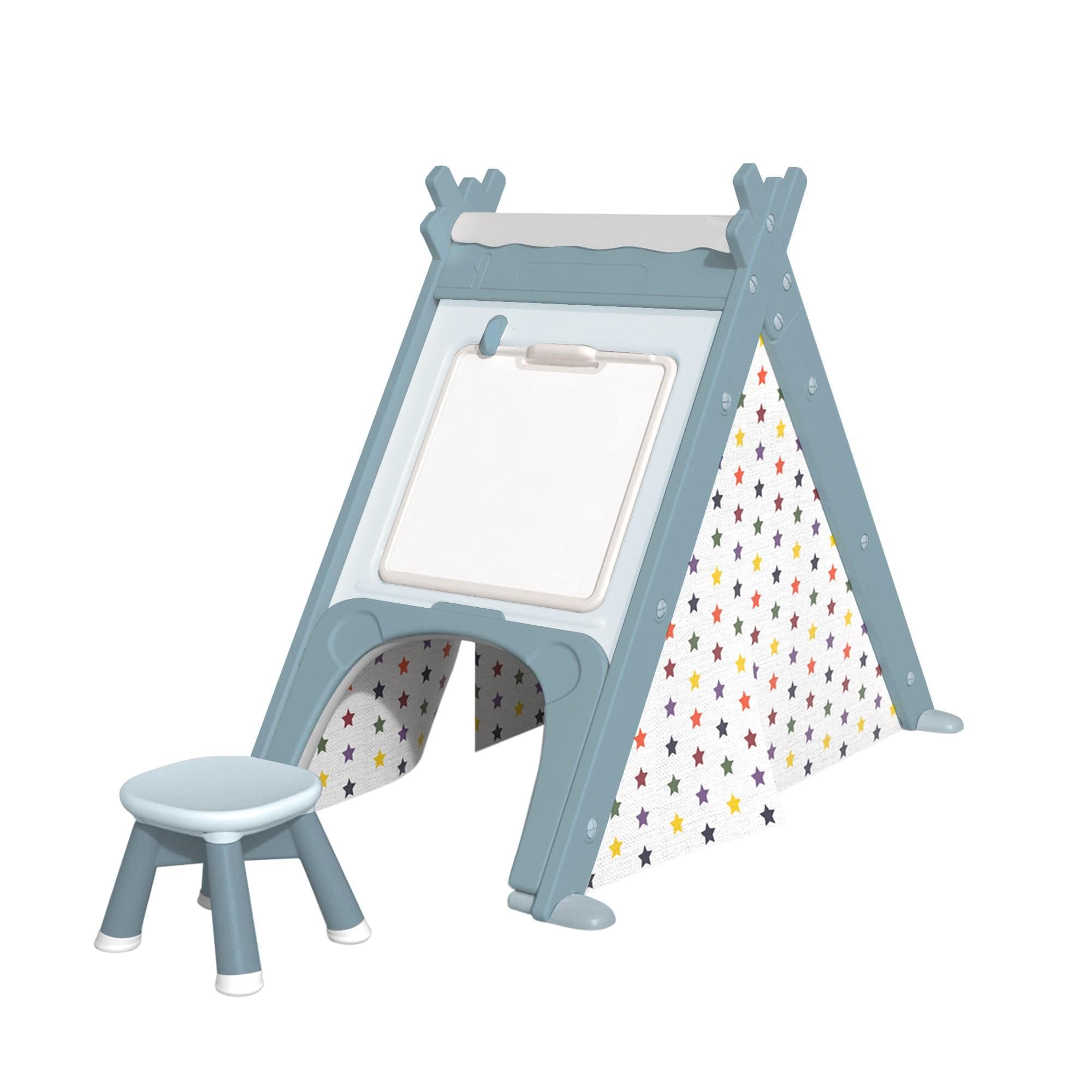 Shop Kids Play Tent - 4 in 1 Teepee Tent with Stool and Climber, Foldable Playhouse Tent for Boys & Girls Mademoiselle Home Decor