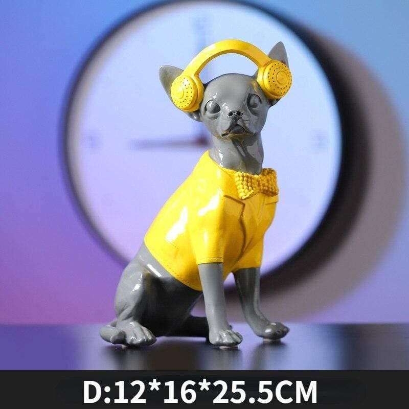 Shop 0 D Cute Chihuahua Sculpture Animal Small Ornaments Living Room Porch TV Cabinet Decoration Animal Dog Earphone Crafts Desk Decor Mademoiselle Home Decor