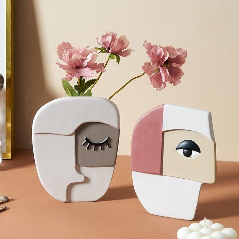 Shop 0 Creative Abstract Face Resin Figurines Art Vase Living Room Desktop Decoration Crafts Flower Vase Plant Pot For Home Decor Mademoiselle Home Decor