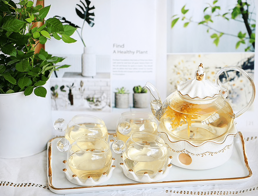 Shop 100003289 Millie Glass Tea Set Mademoiselle Home Decor