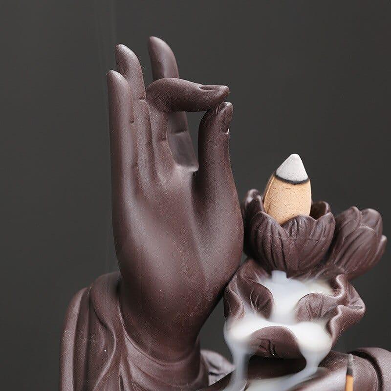 Shop 0 Ceramic Handicraft Buddha Hand Backflow Incense Burner Incense Stick Holder Lotus Censer Office Tea House Decorate Mademoiselle Home Decor