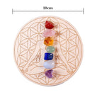 Shop 0 7pcs/set Natural Crystal Mixed  seven Chakra Healing Stone + Seven Star Array Wood Plate Gravel Chips Chakra Home decor Gift Mademoiselle Home Decor