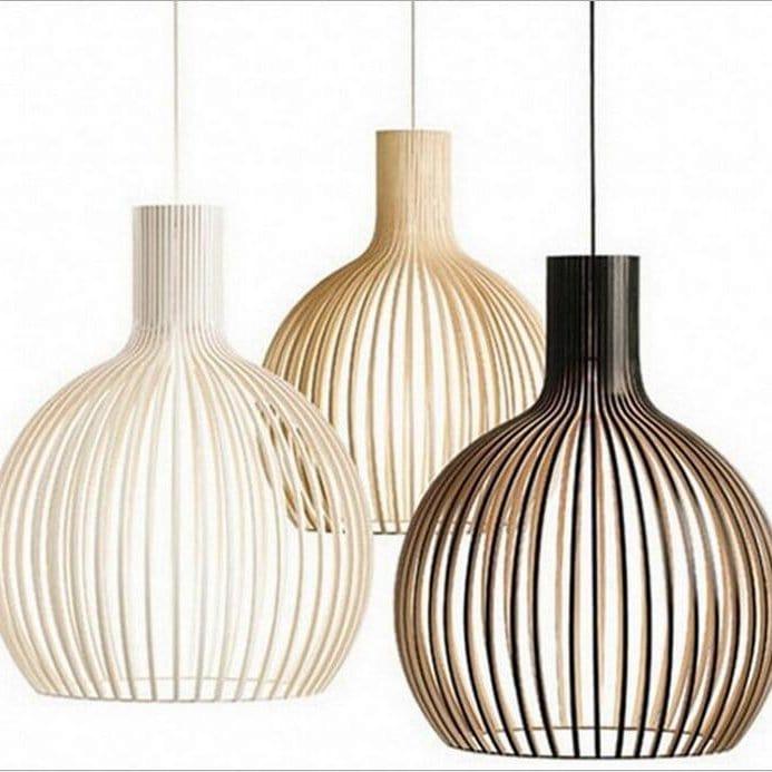 Shop 0 Nordic Black Wood Birdcage E27 Bulb Pendant Light Modern Home Deco Bamboo Weaving Wooden Pendant Lamp Mademoiselle Home Decor
