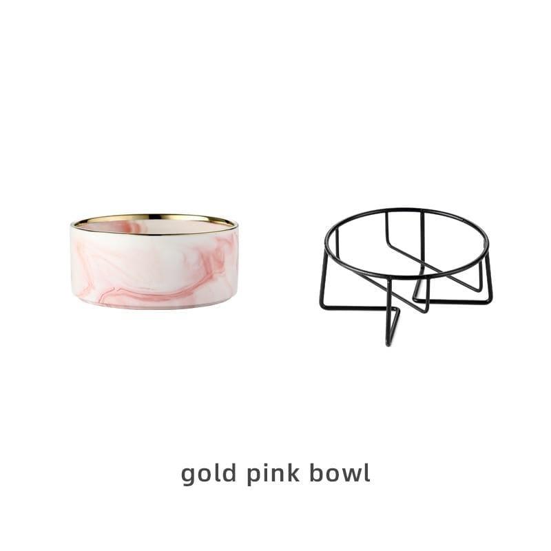 Shop 200003781 Pink gold with stand / 400ML Minzo Pet Bowl Mademoiselle Home Decor