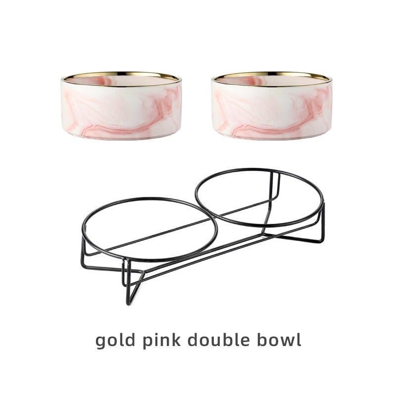 Shop 200003781 Pink gold double / 400ML Minzo Pet Bowl Mademoiselle Home Decor