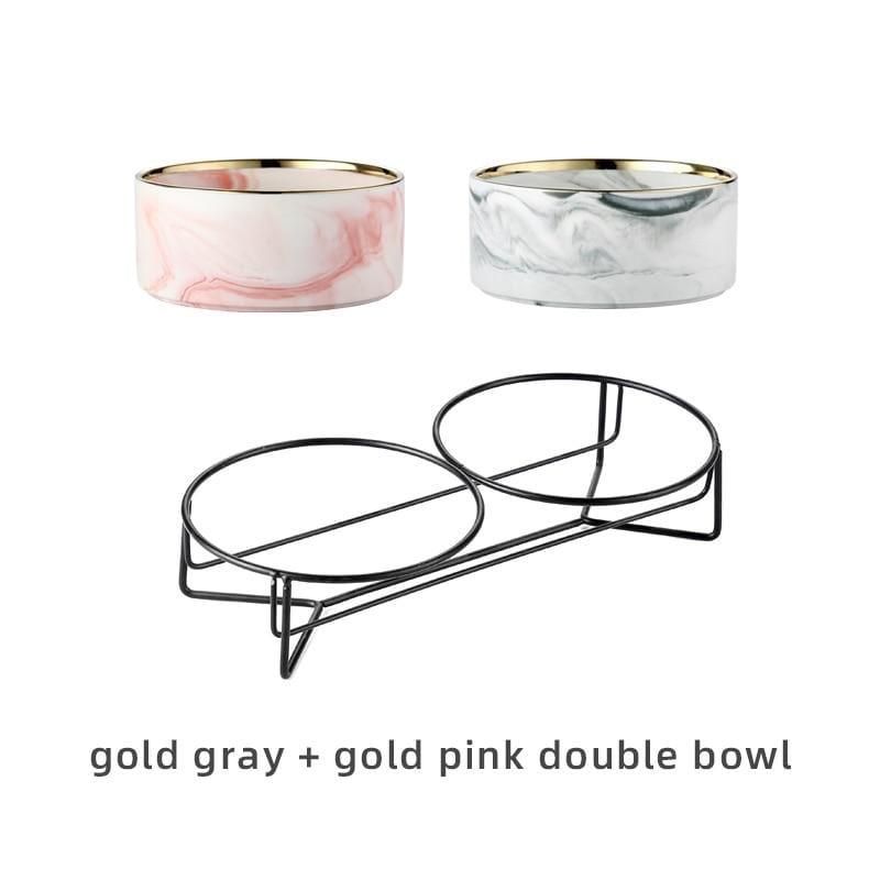 Shop 200003781 Pink-Gray gold / 400ML Minzo Pet Bowl Mademoiselle Home Decor
