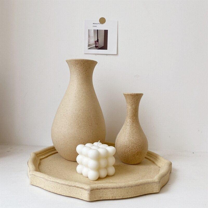 Shop 0 Retro Wooden Vase Ins Creative Flower Arrangement Bottle Desktop Decorative Vases Simple Practical Home Decor Ornaments مزهريات Mademoiselle Home Decor