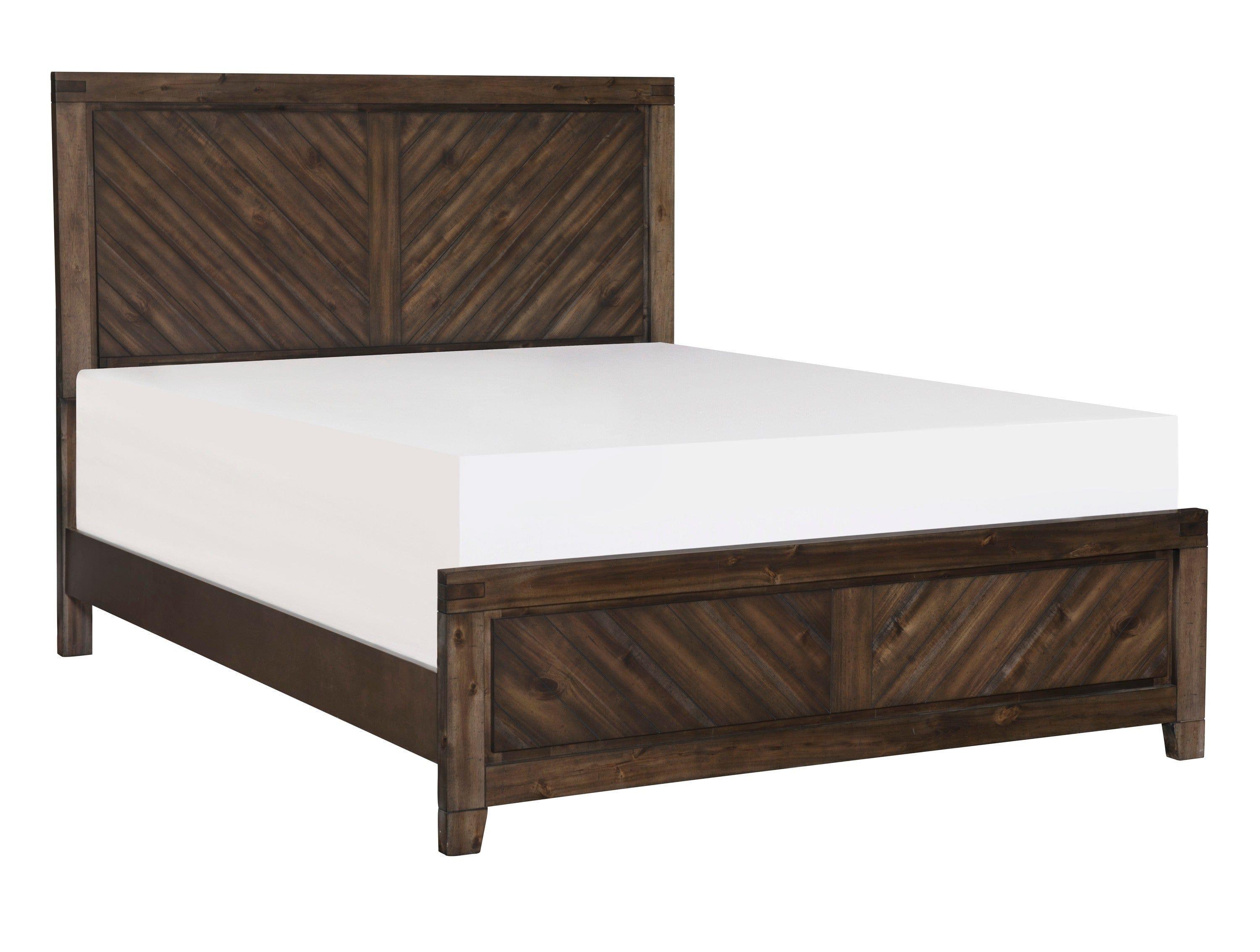 Shop Modern-Rustic Design 1pc Eastern King Size Bed Distressed Espresso Finish Plank Style Detailing Bedroom Furniture Wooden Bed Mademoiselle Home Decor