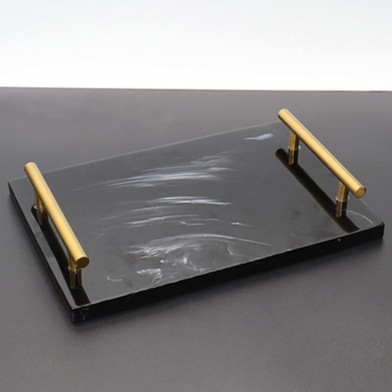 Shop 0 Black square tray-30x20x1.8cm Mojo Bathroom Accessories Set Mademoiselle Home Decor