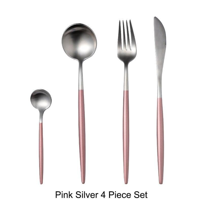 Shop 100003310 Pink Silver Mojo Cutlery Set Mademoiselle Home Decor