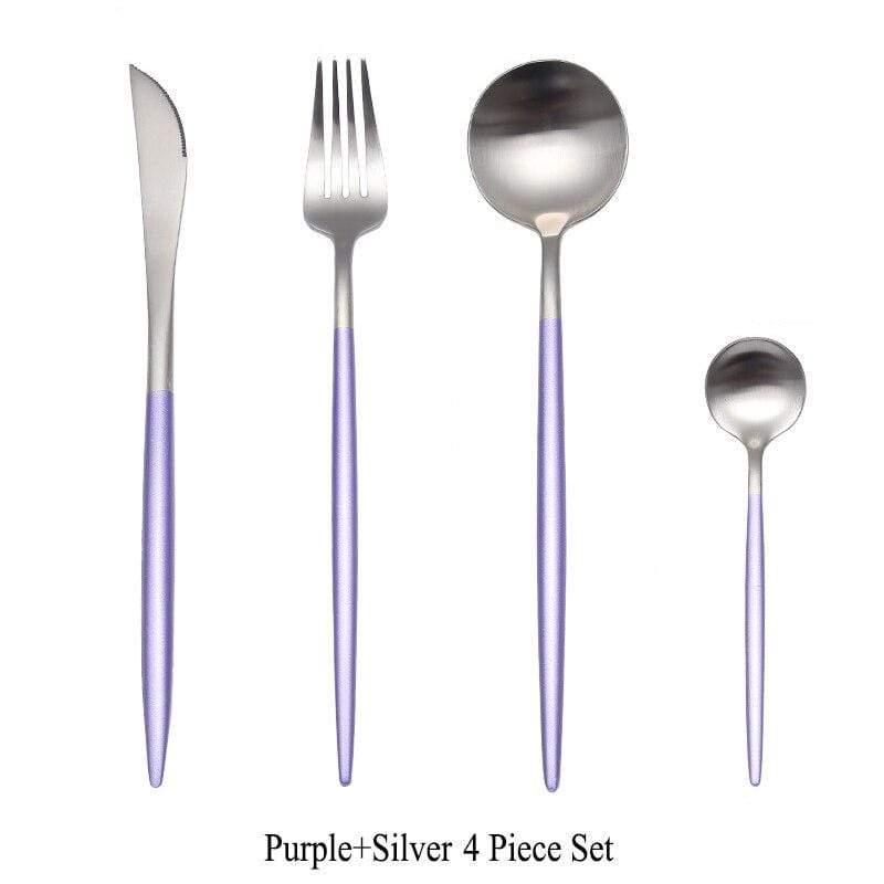 Shop 100003310 Pureple Silver Mojo Cutlery Set Mademoiselle Home Decor