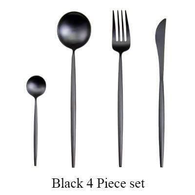 Shop 100003310 Black Mojo Cutlery Set Mademoiselle Home Decor