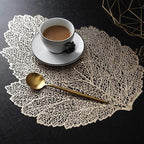 Shop 0 Leaves Placemats Restaurant Hollow PVC decoration Meal Mat Anti-hot Dining Table Line Mat Steak Plate Pad 6pcs 4PCS Mademoiselle Home Decor
