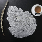 Shop 0 Leaves Placemats Restaurant Hollow PVC decoration Meal Mat Anti-hot Dining Table Line Mat Steak Plate Pad 6pcs 4PCS Mademoiselle Home Decor