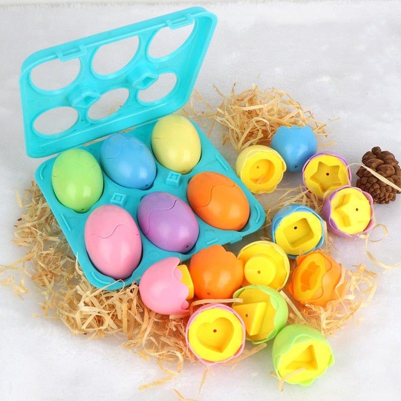 Shop 0 6Pcs eggs cloloful Montessori Eggs Puzzle Toy Mademoiselle Home Decor