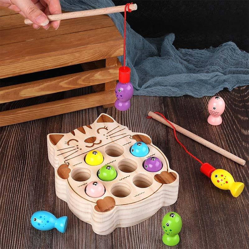 Shop 0 DD616 Magnetic Fishing Game Marine Life Cognition Color Number Wooden Toys for Children Montessori Early Educational Parent-child Game Mademoiselle Home Decor