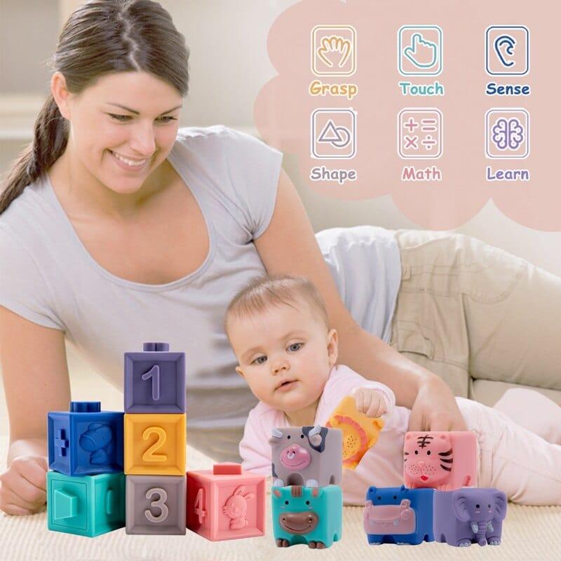 Shop 0 Montessori Soft Baby Learning Blocks Mademoiselle Home Decor