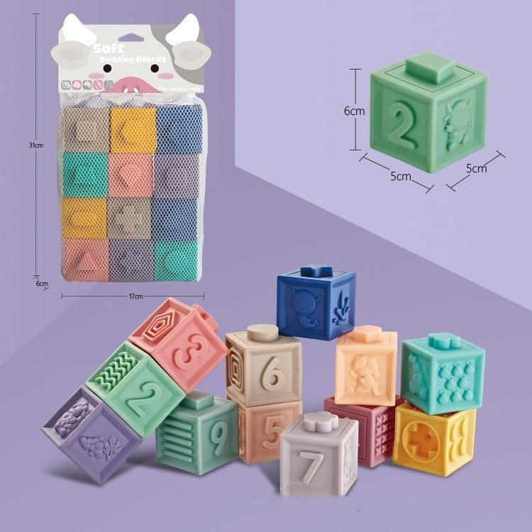 Shop 0 New 12pc Digital Montessori Soft Baby Learning Blocks Mademoiselle Home Decor