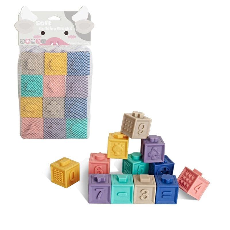 Shop 0 12pc Digital Montessori Soft Baby Learning Blocks Mademoiselle Home Decor