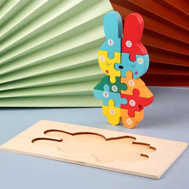 Shop 0 Rabbit Montessori Wooden Toddler Puzzles for Kids Montessori Toys for Toddlers 2 3 4 5 Years Old Top 3D Puzzle Educational Dinosaur Toy Mademoiselle Home Decor