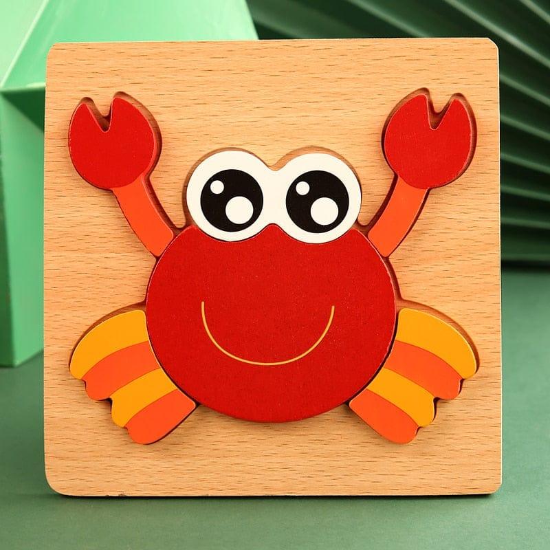 Shop 0 Crab Montessori Wooden Animals Puzzle Mademoiselle Home Decor