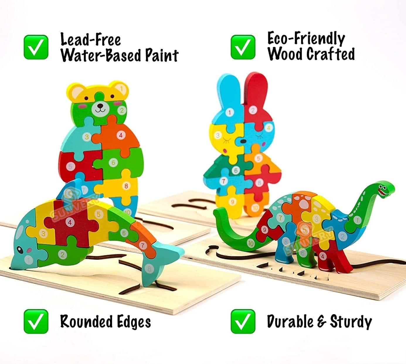Shop 0 Montessori Wooden Animals Puzzle Mademoiselle Home Decor