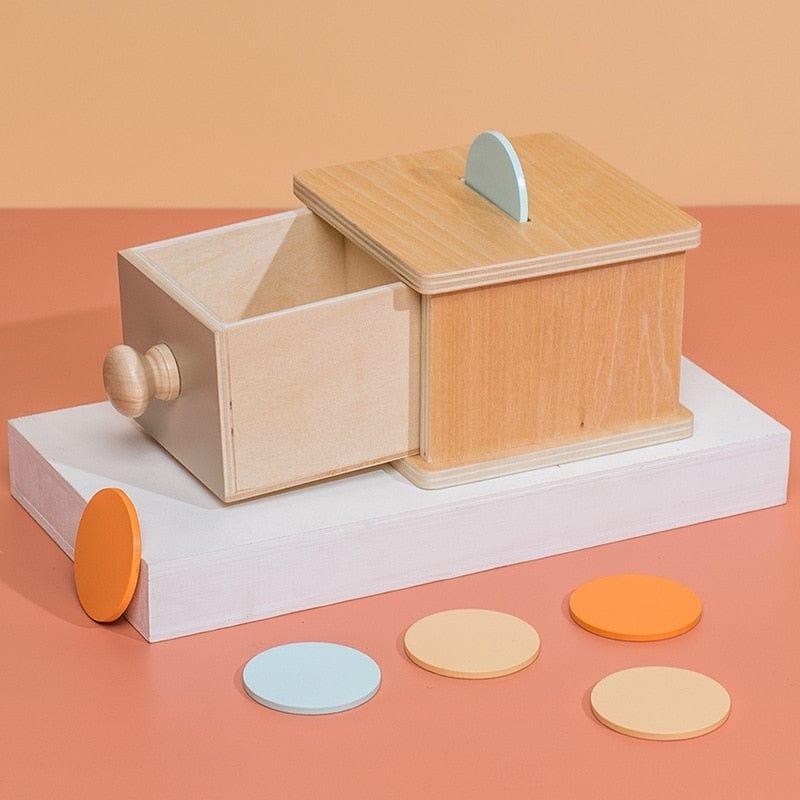 Shop 0 5 887 New Montessori Macaroon Color Spinning Drum Match Coin Box Permanent Box Round Rectangular Box Kids Sensory Toys for Baby Gifts Mademoiselle Home Decor