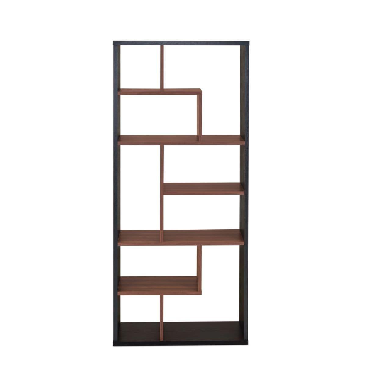 Shop ACME Mileta II Bookshelf in Black & Walnut 92358 Mademoiselle Home Decor