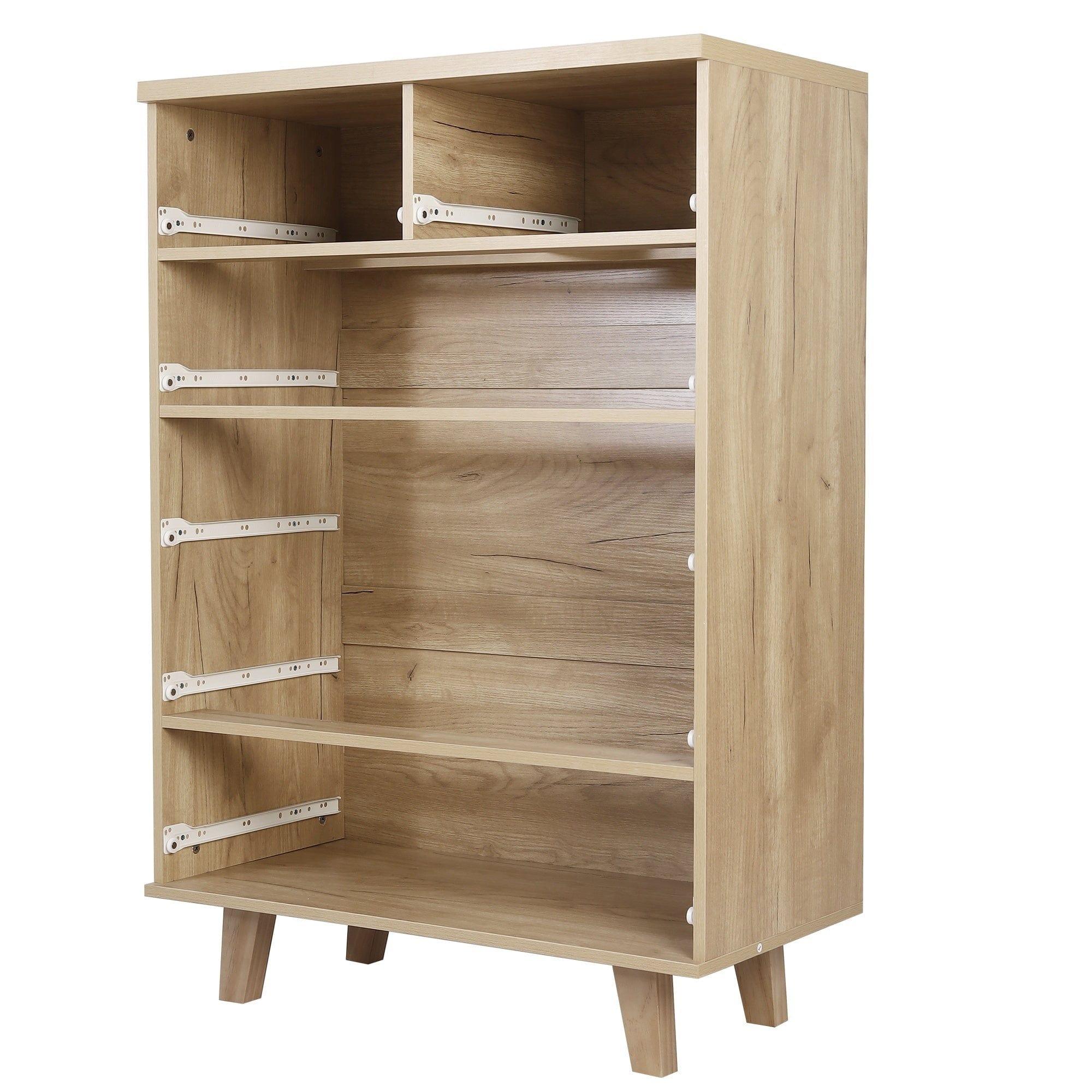 Shop Storage Cabinet Dresser Bedside Table Chest Simple Bedroom Furniture Solid Wood Feet and Handles Fashionable Bedside Cabinet Two and Four Combo Drawers Cabinet Mademoiselle Home Decor