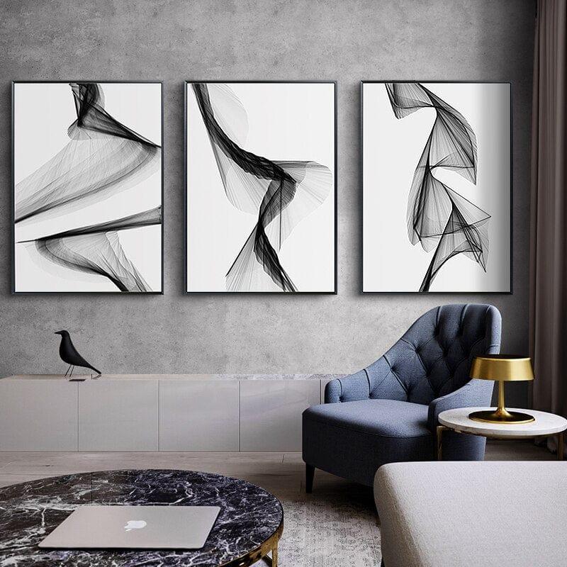 Shop 0 Black and White Nordic Canvas Decorative Paintings Modern Posters and Prints Living Room Bedroom Art 3 Piece Set Wall Home Decor Mademoiselle Home Decor