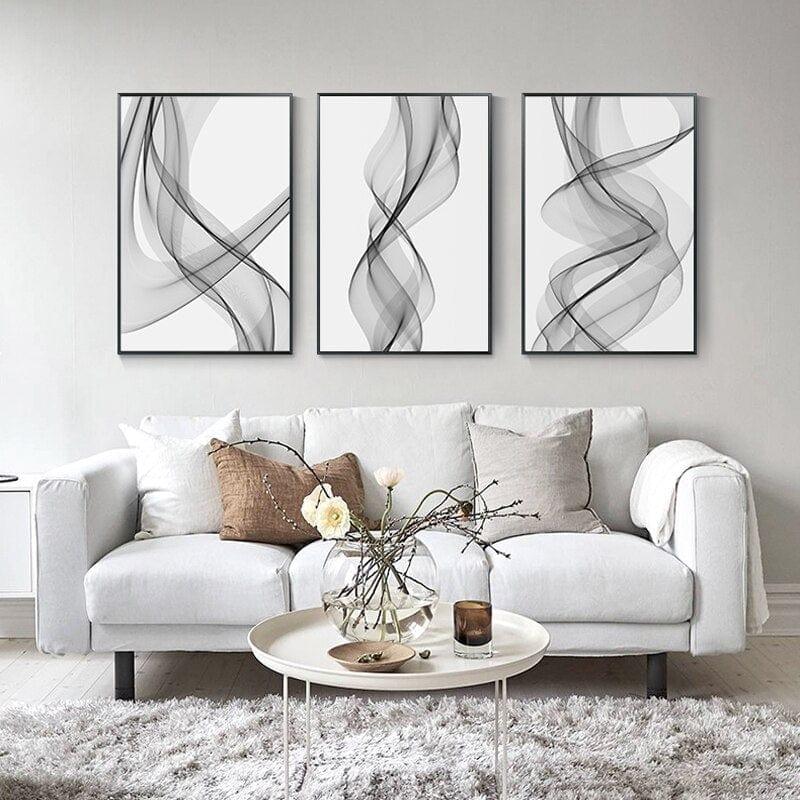 Shop 0 Black and White Nordic Canvas Decorative Paintings Modern Posters and Prints Living Room Bedroom Art 3 Piece Set Wall Home Decor Mademoiselle Home Decor