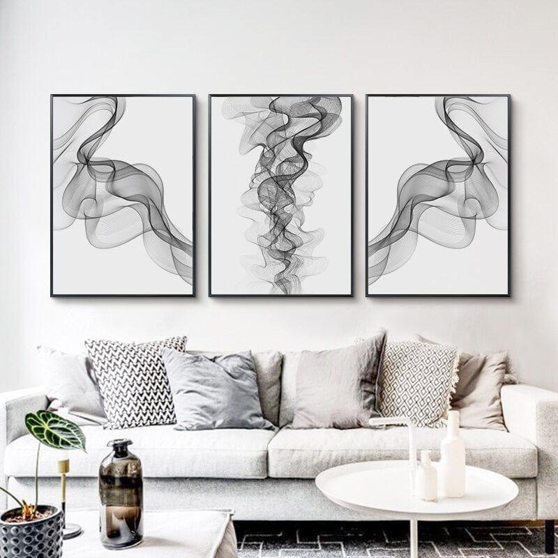 Shop 0 Black and White Nordic Canvas Decorative Paintings Modern Posters and Prints Living Room Bedroom Art 3 Piece Set Wall Home Decor Mademoiselle Home Decor