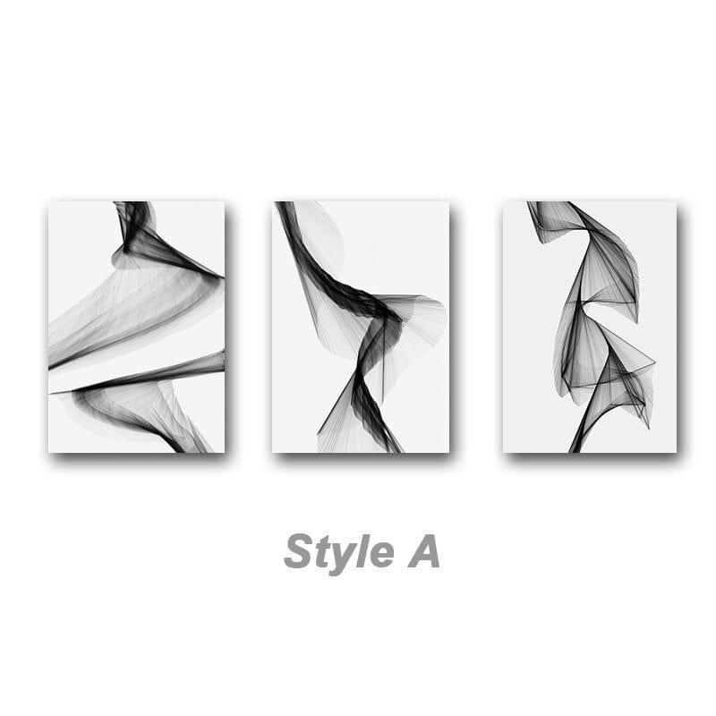 Shop 0 A / 13X18cm No Frame Black and White Nordic Canvas Decorative Paintings Modern Posters and Prints Living Room Bedroom Art 3 Piece Set Wall Home Decor Mademoiselle Home Decor