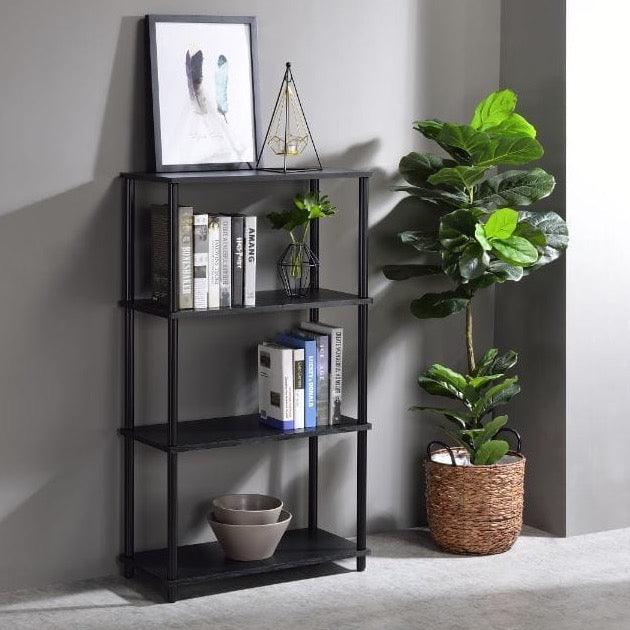 Shop ACME Nypho Bookshelf, Black Finish 92739 Mademoiselle Home Decor