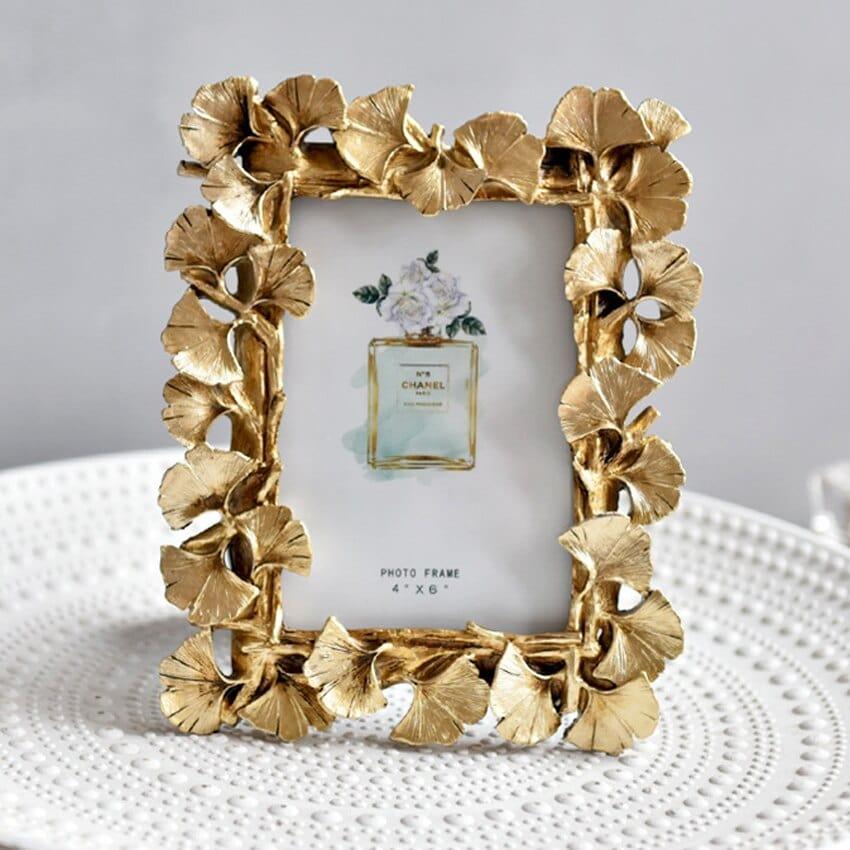 Shop 0 Creative Retro Golden Picture Frame American Ginkgo Leaf Suitable for Decorative Painting 4 Inch 6 Inch Photo Frame Mademoiselle Home Decor
